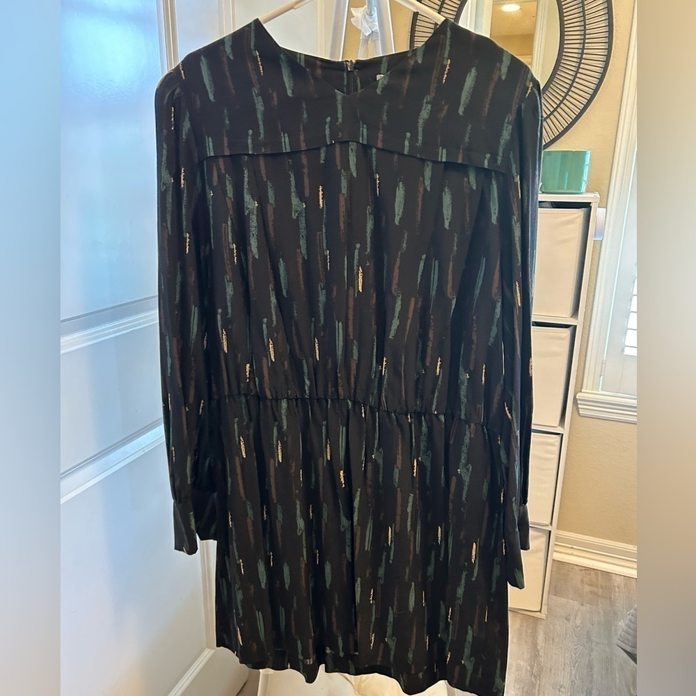 Zara printed tiered mini dress. Color black, blue and white, size XXL.